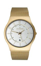 Skagen Men's Steel Collection Gold-Tone Mesh Stainless Steel Watch #233XLGG