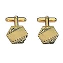 Hard Gold plated cufflinks Hexagonal hand engraved
