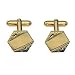 Hard Gold plated cufflinks Hexagonal hand engraved