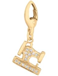 Gold over silver 0.085ct TDW Diamond Sewing Machine (Charm)