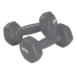 SPRI Deluxe Vinyl Dumbbells (Dark Grey, 15-Pound,Set of 2)