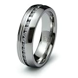 Stainless Steel Ring with CZ (Sizes 8-12)