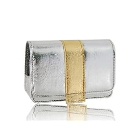 iSmart Protective Glittering PU Leather Case Bag Pouch for 96*60*28mm Card Camera (Silver) + Worldwide free shiping