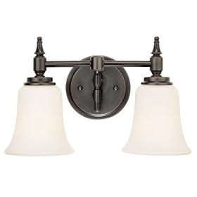 Oil-Rubbed Bronze 13 3/4" Wide Two Light Bathroom Fixture