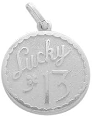 Sterling Silver Lucky #13 Age Expression Pendant with chain