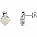 Genuine Opal and Diamond Earrings
