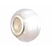 Pandora Style Charm Bead (Z56) Murano Style / Lampwork Glass (14mm x 10mm) (fits Troll too) ~ Silver White