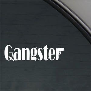 Gangster Mafia Gun White Sticker Decal God Father White Car Window Wall Macbook Notebook Laptop Sticker Decal