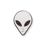 Alien Face Lapel Pin - black and white finish
