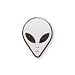 Alien Face Lapel Pin - black and white finish