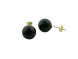 Onyx Stud Earrings, 14k Gold