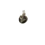 Seraphinite Pendant 03 Wire Wrap Black Green Circle Facet Silver Gemstone 1