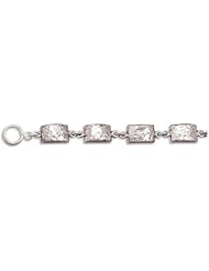 Sterling Silver 8 Inch Hammered Link Toggle Bracelet