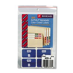 Smead Alpha-Z Color-Coded Second Letter Labels, Letter B, Dark Blue, 100/Pack, PK - SMD67172