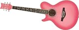 Daisy Rock WildWood Short Scale Acoustic Left-Handed Guitar, Pink Burst