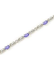 14kt Yellow Gold Oval Tanzanite and Diamond Bracelet