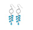 SILVER DROP CLUSTER EARRINGS W/ BLUE CZ EARRINGS