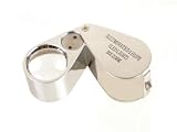 Professional Jeweler's Lighted Eye Loupe - 20X Magnification - Polished Chrome - 21mm Lens Area