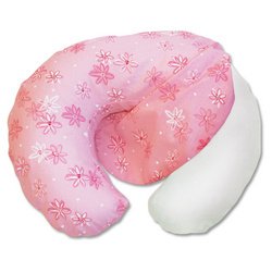 Boppy Bare Naked Pillow with Miracle Middle and Pink Flowers Slipcover