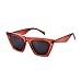 Mosanana Retro Vintage Square Cateye Sunglasses for Women Small Chic Red Mod Clout Goggles Sharp Pointed Pointy Designer Inspired Tip Cat Eye Edge Trendy Beach Shades Sunnies UVA UVB Summer