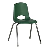 Ecr4kids Kids Room and School Comfortable Stack Chair- 18 In Chrome Green with Glide ~ Ecr4kids