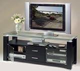 Elite 65 -Inch wide Credenza unit, TV Stand & Audio Rack Combination in Black-model:EL996