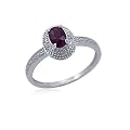 Jewelersclub 0.57ctw Genuine Ruby Gemstone & Accent White Diamond Bow Ring in Sterling SIlver