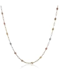 14k Tri Gold Diamond Cut Fancy Chain Necklace