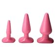 Pink Butt Plug Set - 3 Piece Kit