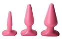 Pink Butt Plug Set - 3 Piece Kit
