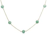 14k Yellow Gold Green Jade Tin Cup Necklace