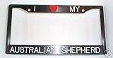 Black Plastic I Love My Australian Shepherd Frame