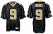 Drew Brees Jersey: Reebok Black Replica #9 New Orleans Saints Jersey - Large