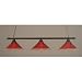 Billiard 3 Light Square Bar Pendant with Raspberry Crystal Glass Shade
