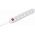 Bachmann 381.251K Tischsteckdose Smart 6x Schuko, 1x Schalter, Kinderschutz, 3,0 m Zuleitung, wei�