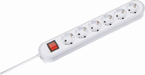 Bachmann 381.152K Tischsteckdose Smart 6x Schuko, 1x Schalter, Kinderschutz, 5,0 m Zuleitung, schwarz