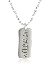 Bob Siemon Sterling Silver "What Would Jesus Do?" Dog Tag Pendant Necklace, 24"