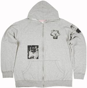 Size【L】stussy 岡山チャプト5周年記念ジップパーカー【灰黒】【新品】