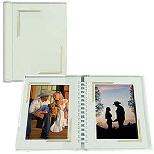 Professional FIESTA white/gold slip-in mat photo album for 24 prints - 4x6