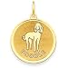poodle40 - 14k Poodle Disc Charm