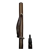 Walking Stick - Brown Chestnut. This natural chestnut wood hiking staff is walnut stained with a genuine leather strap. This walking staff is approximately 50 inches long with combi spike tip.