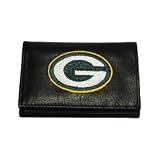 National Football League Black Leather Tri-Fold Wallet with Embroidered Team Logo