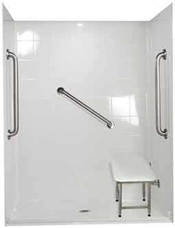 Standard Plus 24 Barrier Free Roll in System 4 Panels Shower Wall Size: 77.75" H x 60" W x 33.375" D, Drain Location: Left