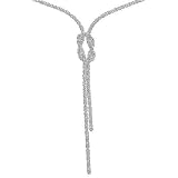 Rhodium Plated Sterling Silver Textured Knot 16in Necklace