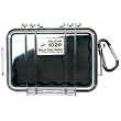 Pelican 1020-025-100 Micro Case with Clear Lid and Carabineer (Black)