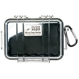 Pelican 1020-025-100 Micro Case with Clear Lid and Carabineer (Black)