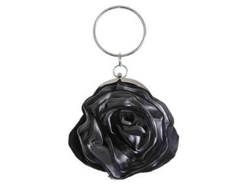 8064 black Satin Evening Bag Purse