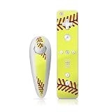 Softball Design Nintendo Wii Nunchuk + Remote Controller Protector Skin Decal Sticker