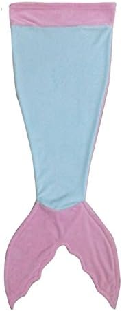 Mermaid Tail Blanket - Super Soft &amp; Warm Minky Fabric Blanket by SVDCom. Sky Blue &amp; Pink color. Perfect Gift for Kids and Teens (Ages 3-12)