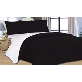 Complete Double, Reversible Black/ White, Duvet Cover and Fitted Sheet Bed Set by Viceroybedding